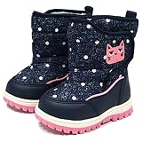 アスナロ（サンダル・ブーツ） UZUCHAT スノーブーツ 子供 女の子 ベビー キッズ 裏ボア 防寒16cm ネイビー