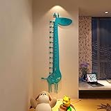 hiltowアクリルGiraffe Growth Chartステッカー、グラフ高さ測定ステッカーベビーキッズステッカー(ブルー)