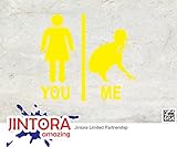 JINTORA ステッカー/カーステッカー - You vs. Me - female comparison - あなた対 私 - 女性の比較 - 100x90mm - JDM/Die cut - 車