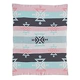 Lolli Living Sparrow Knitted Cotton Blanket - Aztec - Ultra Soft 100% Cotton Knit Receiving Or Swadd