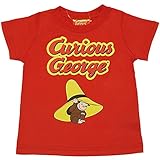 【本体綿100％】2017年 夏物 おさるのジョージ 帽子かくれんぼ 半袖Ｔシャツ Curious George レッド◇80cm