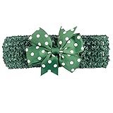 ギルロイベビー女の子水玉リボン波ヘッドバンド伸縮性ヘアバンド US サイズ: one size カラー: グリーン