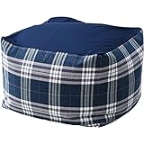 山善(YAMAZEN) ビーズクッション クッション 55cm チェック柄 ネイビー BS30-5540RC(NV)