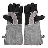 リガー手袋 電気溶接 溶断 作業用手袋 絶縁 感電防止 耐高温 耐熱 牛革製 5本指 てぶくろ ガーデン キャンプ BBQ セーフティグローブ 手保護 作業着 作業用品 グレー