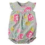 カーターズ Carter's ロンパース 半袖 綿100% Floral Flutter-Sleeve Romper 6M (61-67cm) [並行輸入品]