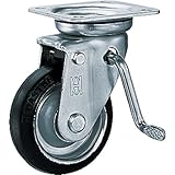 OH プレスキャスター 自在ブレーキ付 ゴム車 130mm OHJB130