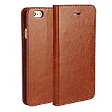 Golikef iPhone 6S iPhone 6 ケース カバー バンパー 手帳型 高級 本革 レザー 色鮮やか レトロ な book case 型 柔らかいシリコンTPUラバーカバー スタンド機