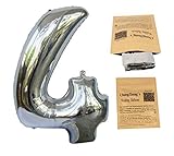Helium Foil Digital balloons ,birthday holidays weddin party supply Silver 40"4 [並行輸入品]