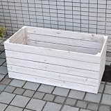 サイダーハウス ボーダープランターカバー ジャンボ 幅90cm×奥行40cm ウォッシュホワイト JSPC-900WHT