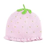 Three sheep ニット帽 いちご柄 毛糸 ラメ ニットキャップ ベビー 新生児 子供 赤ちゃん キッズ 帽子 女の子 秋冬 防寒 かわいい