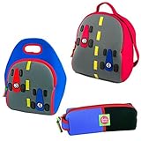 Dabbawalla Bags Fast Track Race Car Backpack, Lunch Bag Set plus Matching Ditty Bag [並行輸入品]