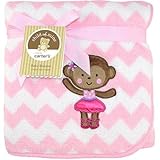 Ballerina Monkey 2-Ply Embroidered Fluffy Fleece Blanket Child of Mine by Carters by Carter's [並行輸入品