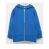 【KUT】裏毛パーカー(3colors) キッズ 男の子 女の子 ジップアップ ジャンパー 韓国子供服のマリンキャッスル 100cm110cm120cm130cm 110cm 80.ブルー