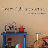 Pop Decors WL-0095-Va Inspirational Quote Wall Decal, Every Child is An Artist by Pop Decors