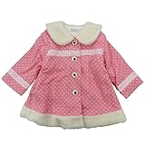 【H27年秋冬物】(日本製) Pample Mousse(パンプルムース) 水玉JQ裏フリース刺繍くるみ釦コート 90cm/PK NO.DP-54109