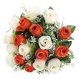 Soledi人工花18 Heads Mixカラーシミュレーションバラ芽の結婚式ホームデコレーション