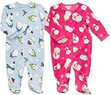 Carter's(カーターズ) 雪だるま柄フリース足付カバーオール 3M Pink [Baby Product] [Baby Product]