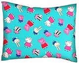 SheetWorld Crib / Toddler Percale Baby Pillow Case - Peppa Pig Aqua - Made In USA by sheetworld