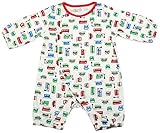 村信 スムース プチカバーオール 車柄 70cm レッド 71610 綿100% 日本製