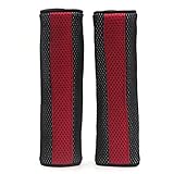 uxcell 安全シートベルトカバー ナイロン スポンジ 21 x 6 x 2cm レッド ブラック 2個入り