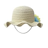 vivobiniyaベビーガールズフラワーStraw Hat Kidビーチ太陽保護帽子0 – 6years古い カラー: ベージュ