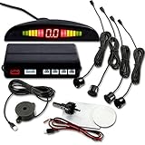 YueYueZou? Car Vehicle Radar Parking System with 4 Sensors, Buzzing Alert, LED Display [並行輸入品]