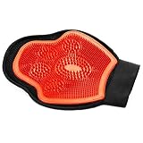 Pethobby Pet Grooming Brush Dog Hair Remover Bath Brush Glove for Shedding Massager (Red) [並行輸入品]