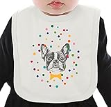 Polka dot frenchie ネクタイを有する有機ビブ Medium