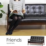 省スペースでも置ける　ＰＵソファ　2人掛け　ダークブラウン　ＦＪｆｊ0701010507ｊｆ