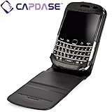 CAPDASE ドコモ BlackBerry Bold 9900 用 Leather Case Classic Flip Top, Black たて開き レザーケース WCBB9900-6001