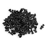 一般的な100個の車フェンダードアトリム黒いプラスチックリベットファスナー7.8ミリメートル穴