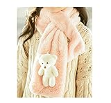 Candykids　可愛くてふわふわ キッズ用 マフラー 全6色 　柔らかいキッズ ふわふわマフラー　純色厚手 秋冬　女の子ネックウォーマー　男女兼用 (ピンク)