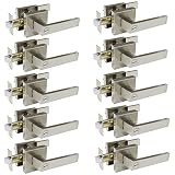 Probrico ドアノブ ハンドル サテンニッケル 卸売 プライバシードアロック Door Lever-Style 01SNBK DL01SNBK-US10Pack