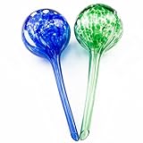 SUNVP 手吹きガラス鉢植簡易給水器 給水番 (20*7cm 2色セット)
