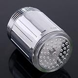 Moobom　LED蛇口　電源不要 温度センサー　LEDバス蛇口　温度によって３色に変化する　 緑 青 赤　手洗い楽しみ　簡単付け替え