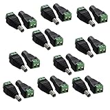10ペア5.5ミリメートル×2.1ミリメートル12V DC電源男性と女性のジャックコネクタプラグアダプターアダプターCCTVカメラ（10ペア男性＆女性）