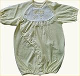 【柔らか綿ニット】のベビー服　夏素材の薄手生地使用　ベビーウェアー＝綿ニット製ベビードレス ２WAYベビードレス　ツーウエー＊カバーオール　＝２WAYベビー服＊出産祝いやギフトにもどうぞ (イエローく