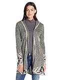 OneWorld Women's Long Aztec Cardigan with Hood Black Small [並行輸入品]