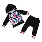 Dovewill ユニセックス　　　服　　トップス　　パーカー　　ロングパンツ　　衣装セット　幼児　　赤ん坊　　遊び着　全4サイズ - ブラック, 18〜24ヶ月