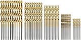 Zmart ドリル刃セット 50本 1mm, 1.5mm, 2mm, 2.5mm, 3mm各10本 チタンコート HSSドリル刃