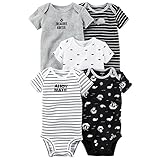 カーターズ Carter's 男の子用モノトーンくじらさん半袖ボディスーツ5枚セット (3months(55-61cm)) [並行輸入品]