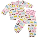 ガールズ|ベビー|パジャマ[enfant pur]腹巻付長袖パジャマ|上下セット|リボン柄|寝間着|接結パジャマ|女の子|女児|ガールズ 90cm ホワイト