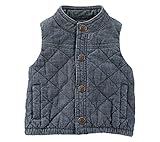 OshKosh B ' goshベビー男の子デニムキルト風ベスト カラー: ブルー