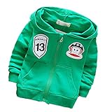 【SEBLES】ベビー服 パーカー スウェット フード ジッパー 新生児 3ヶ月 6ヶ月 12ヶ月 長袖 無地 男の子 女の子 春 秋 コットン ワッペン(タイプD,73cm)