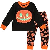 子供パジャマセット　ナイトウェア　ホーム衣装　ファンシードレス　ガールズボーイズ　コットン　長袖　カボチャ