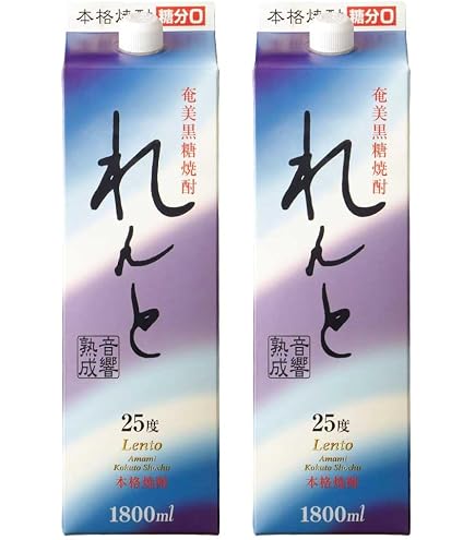Amazon.co.jp: れんと 紙パック 黒糖焼酎 25度 1800ml×3本 奄美大島