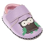 Tortor 1bacha(JP) 男女兼用　ベビーシューズ　ファーストシューズ　ベビー　男の子　ふくろう　赤ちゃん　女の子　本革　柔らかい　ベビー靴　歩行練習　出産祝い　プレゼント　黒　パープル　1