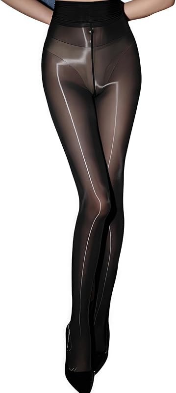 [SENMHOO] パンティストッキング 光沢 シャイニー セクシー8デニールストッキング ボディライン 激艶 パンスト 美脚 魅惑 通気性 誘惑 ブラック ワンサイズ レディース ブラック/ホワイト/肌色/茶色/グレー