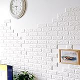 レンガ柄 壁ブリック 70cm×77cm ブリックステッカー DIY 3D立体効果 軽量レンガシール 壁紙シール 吸音 防水 抗菌性 ホワイト (20枚)