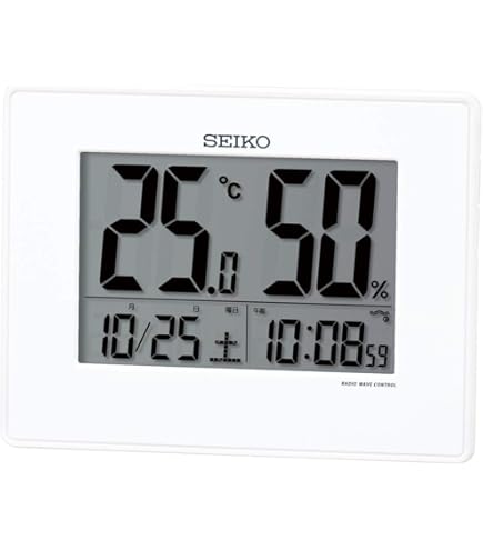Amazon.co.jp: セイコークロック プログラム電波時計温湿度表示付 掛置